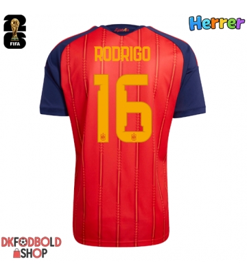 Spanien Rodri Hernandez #16 Hjemmebanetrøje VM 2026 Kort ærmer